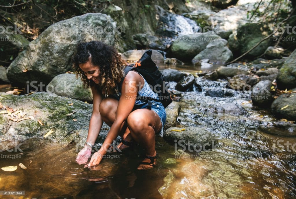 Woman enjoying an outdoor trip